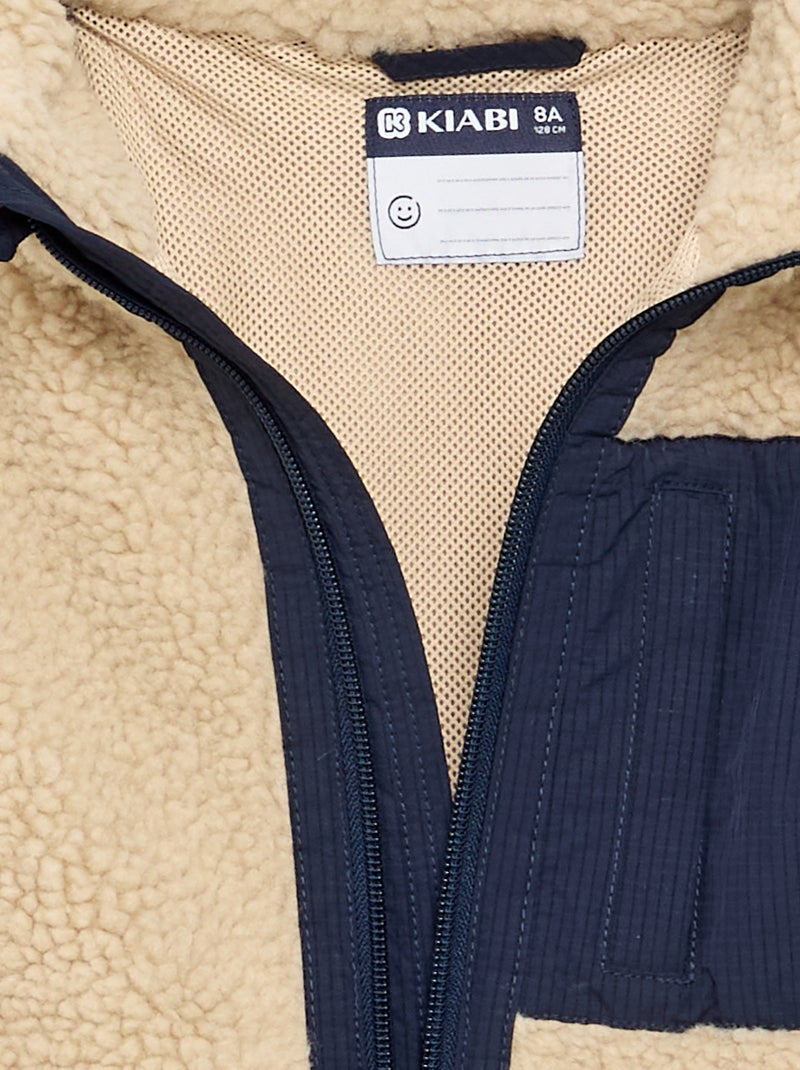 Gilet sans manches effet moutonné Blanc - Kiabi