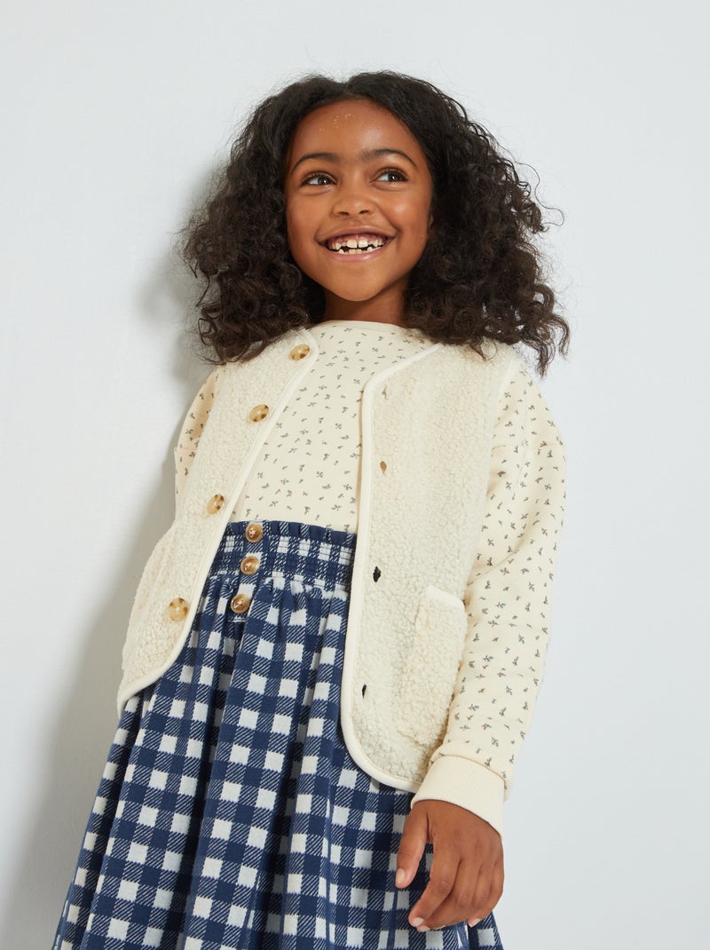 Gilet sans manches effet moutonné Blanc - Kiabi