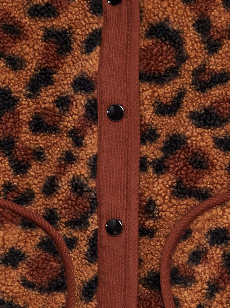 Gilet sans manches effet moutonné MARRON - Kiabi