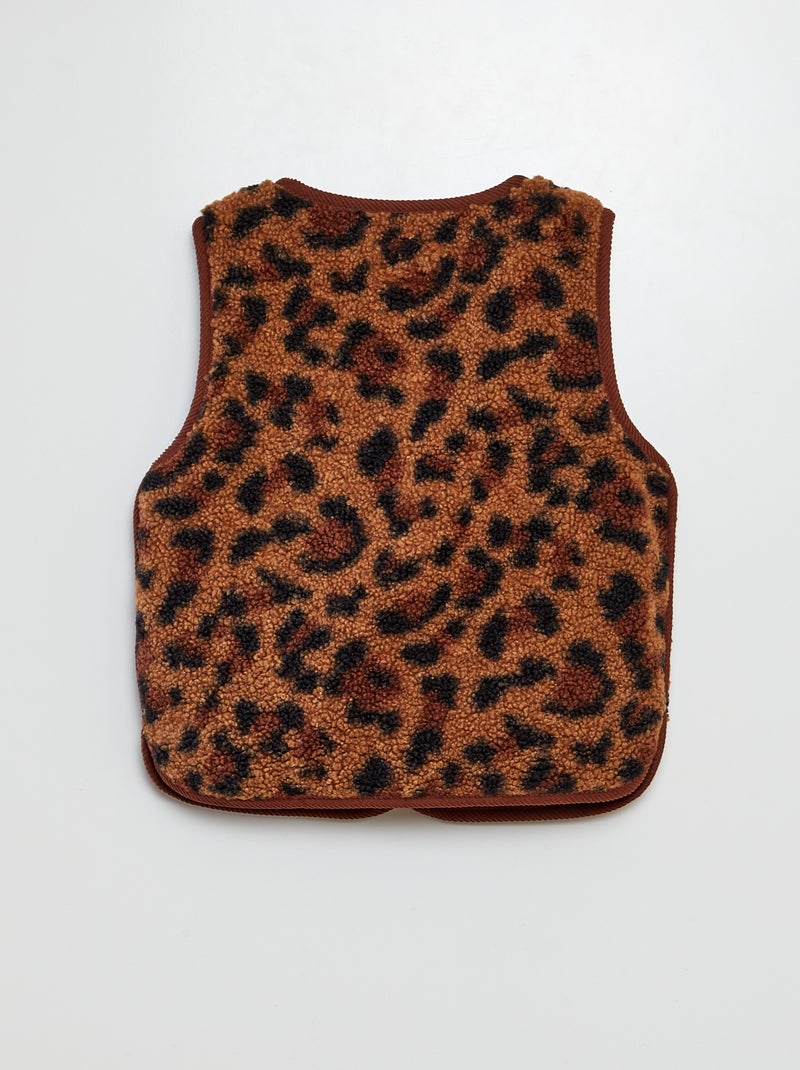 Gilet sans manches effet moutonné MARRON - Kiabi
