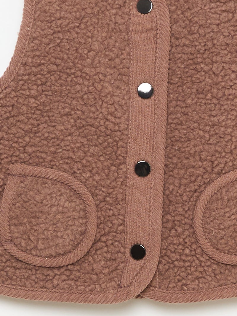 Gilet sans manches effet moutonné Marron - Kiabi
