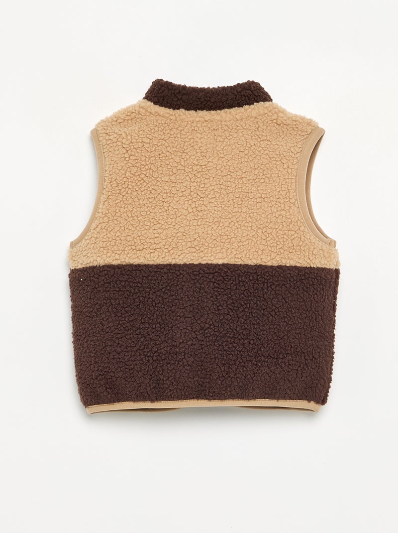 Gilet sans manches effet moutonné Marron - Kiabi