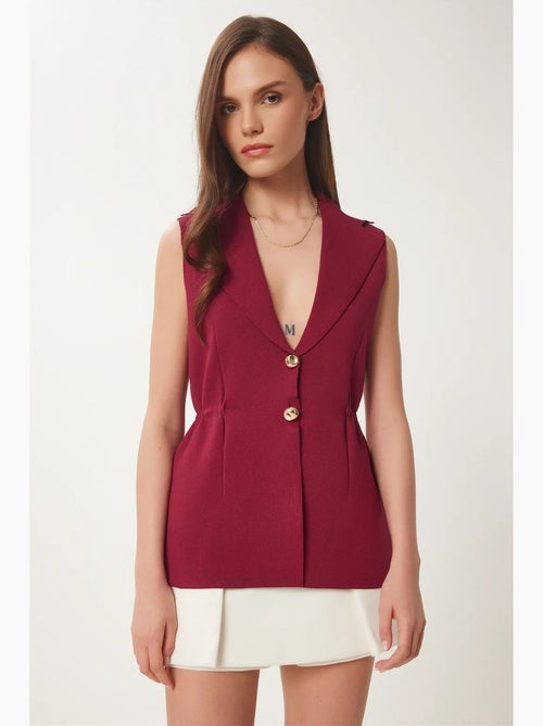 Gilet sans manches en crêpe tissé avec col de veste istanbul - Kiabi Gilet sans manches en crêpe tissé avec col de veste istanbul - Kiabi