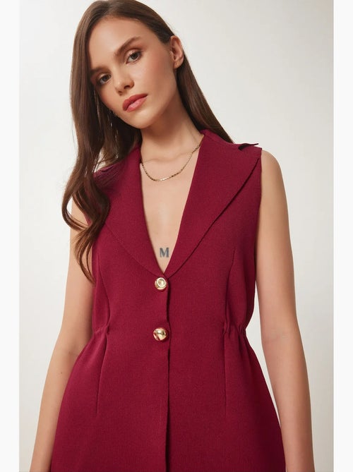 Gilet sans manches en crêpe tissé avec col de veste istanbul - Kiabi Gilet sans manches en crêpe tissé avec col de veste istanbul - Kiabi