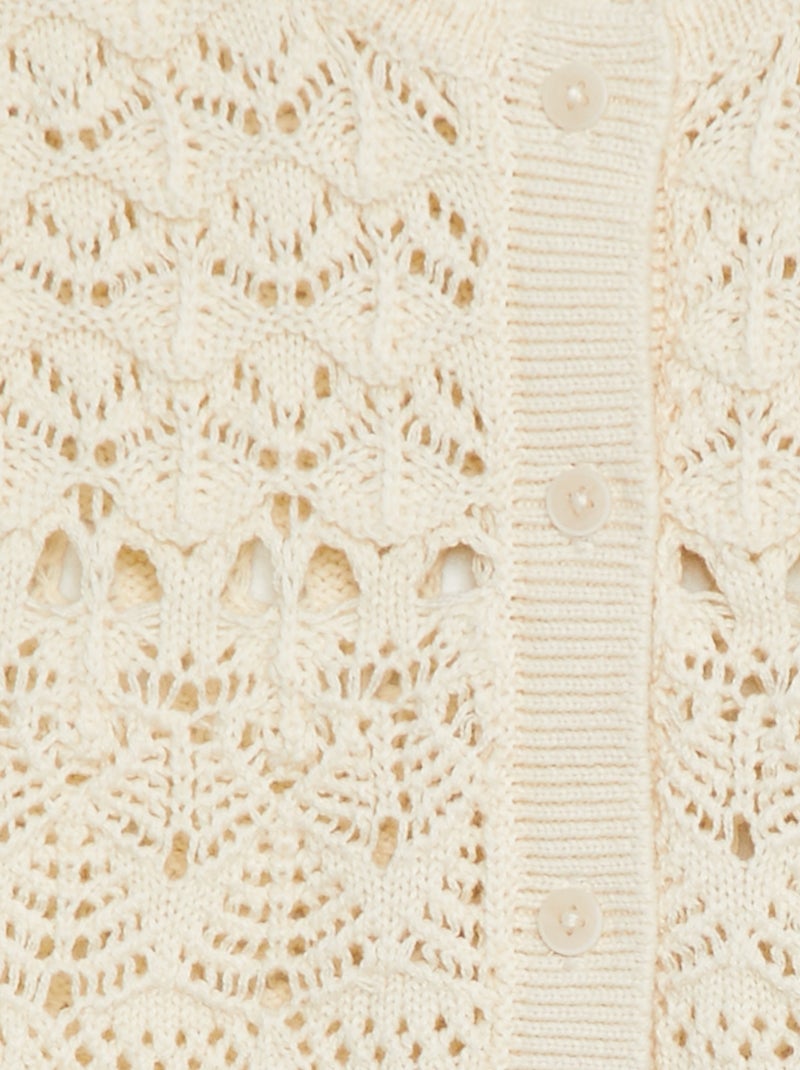 Gilet sans manches en crochet BLANC - Kiabi