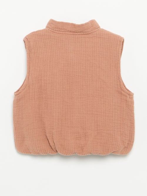 Gilet sans manches en double gaze de coton - Kiabi