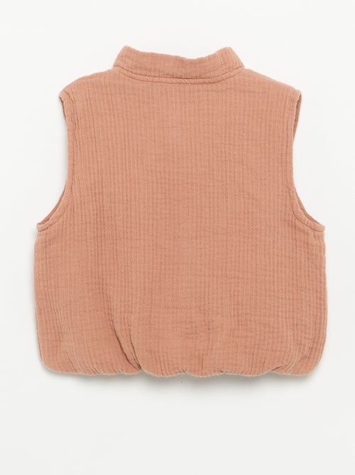 Gilet sans manches en double gaze de coton - Kiabi Gilet sans manches en double gaze de coton - Kiabi