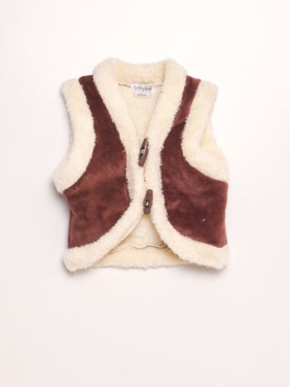 Gilet sans manches en fausse fourrure