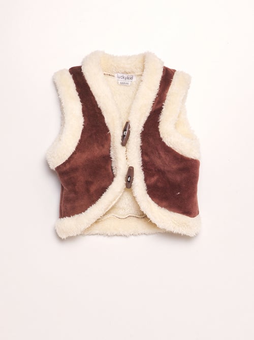 Gilet sans manches en fausse fourrure - Kiabi