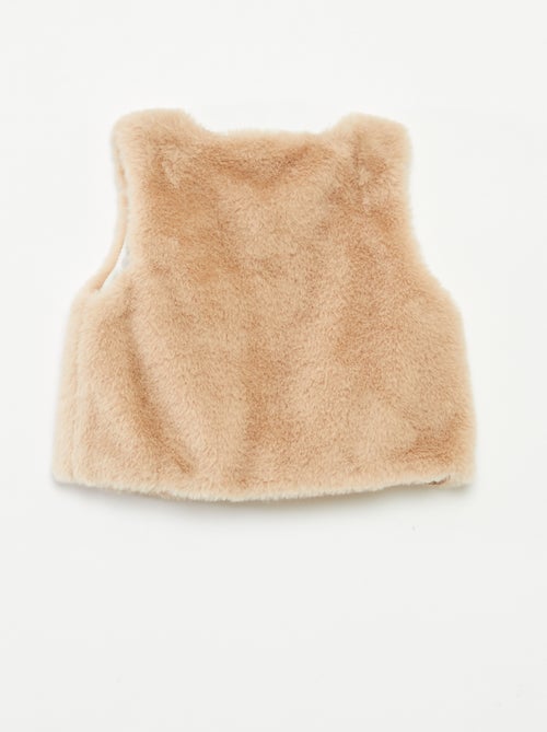 Gilet sans manches en fausse fourrure - Kiabi