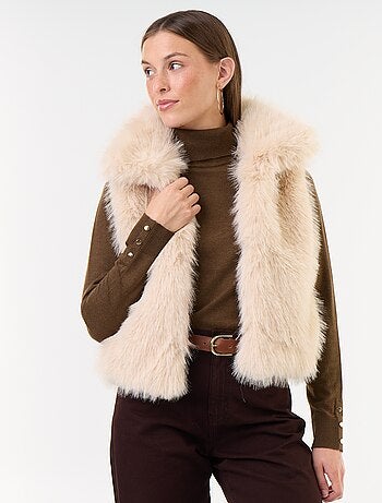 Gilet sans manches en fausse fourrure