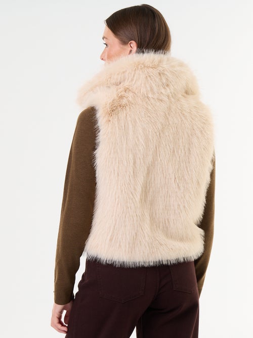 Gilet sans manches en fausse fourrure - Kiabi