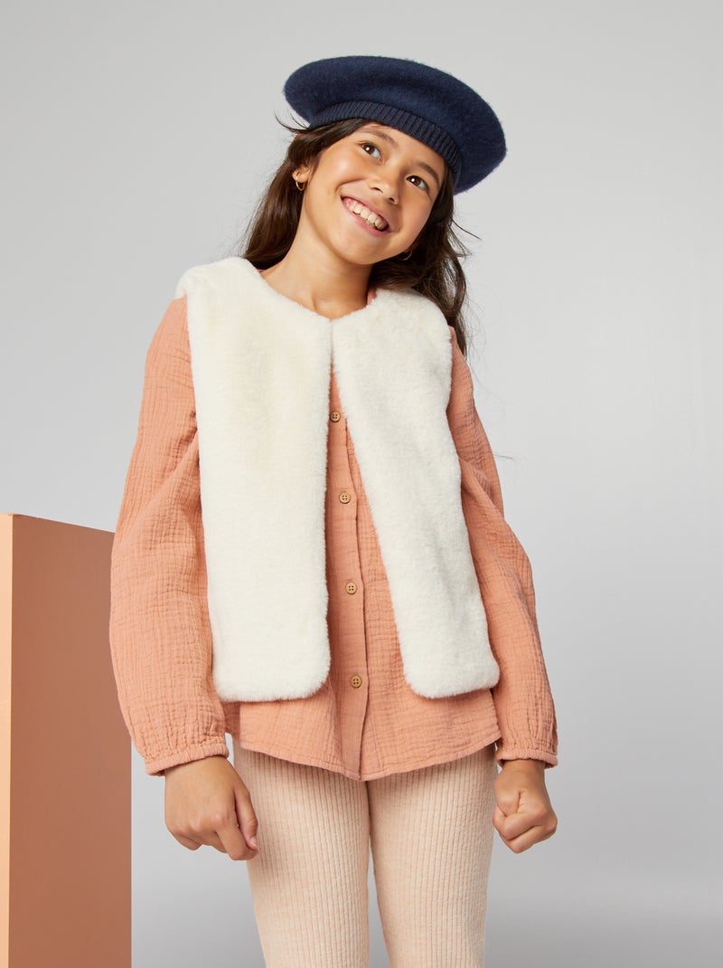 Gilet sans manches en fausse fourrure Blanc - Kiabi