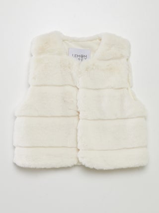 Gilet sans manches en fausse fourrure