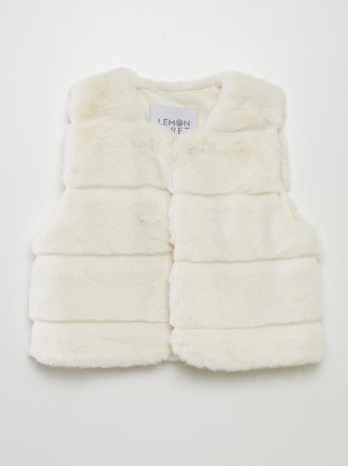 Gilet sans manches en fausse fourrure - Kiabi