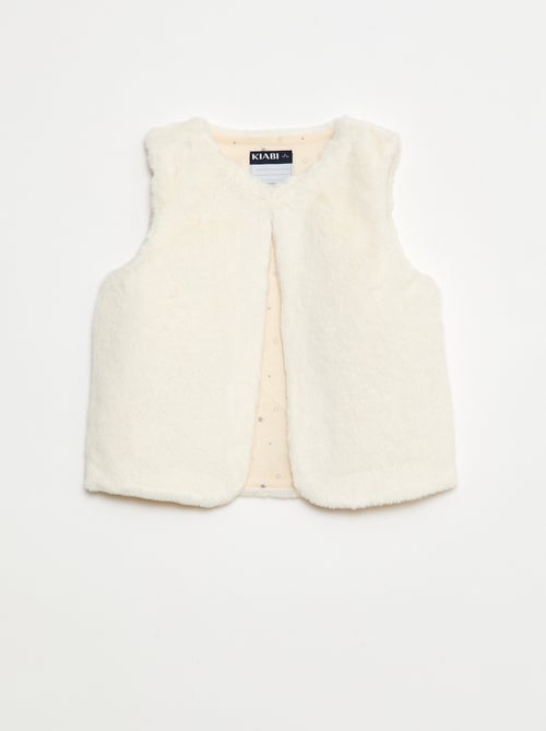 Gilet sans manches en fausse fourrure - Kiabi
