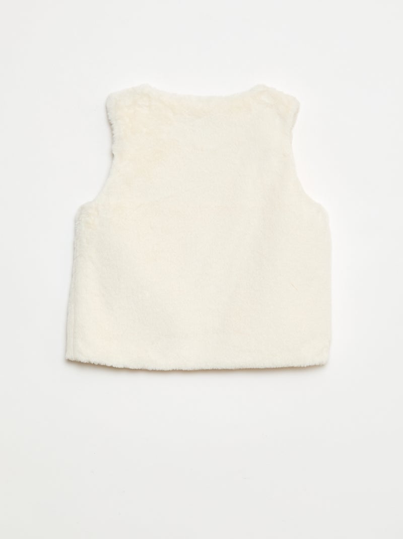 Gilet sans manches en fausse fourrure Blanc - Kiabi