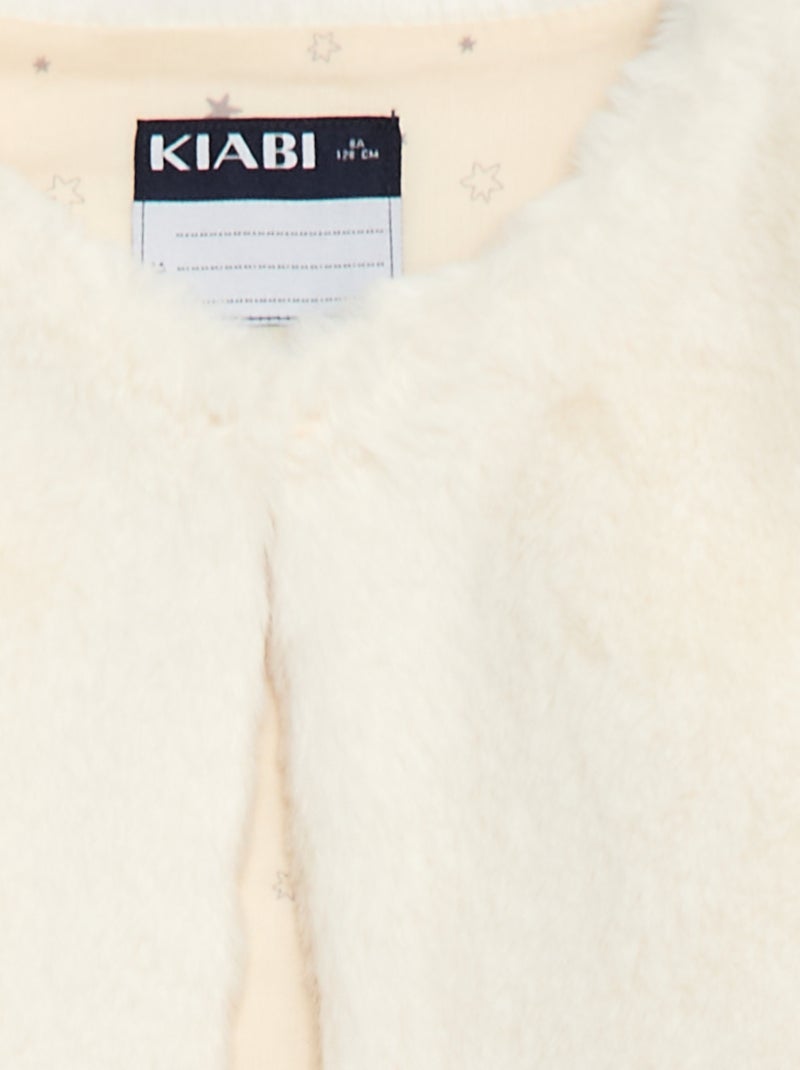Gilet sans manches en fausse fourrure Blanc - Kiabi