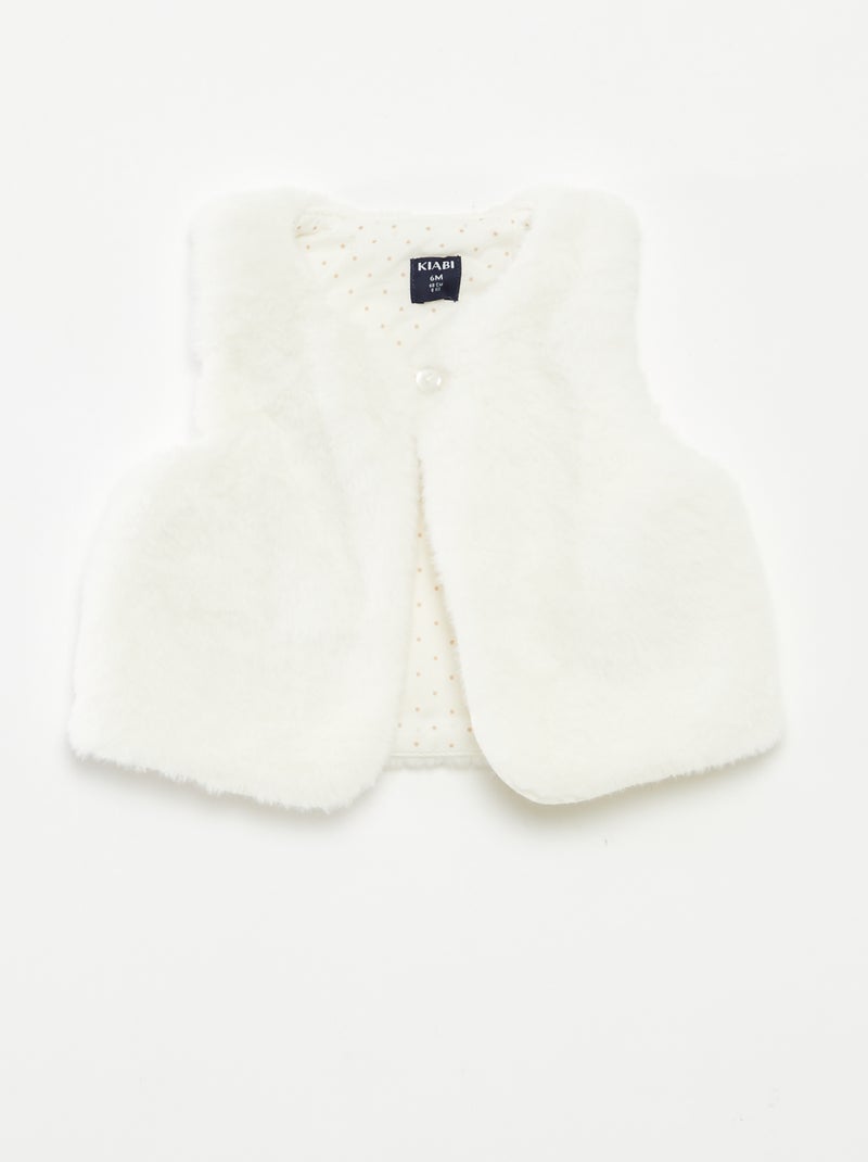 Gilet sans manches en fausse fourrure Blanc - Kiabi