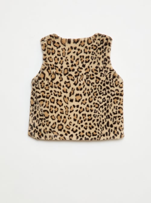 Gilet sans manches en fausse fourrure - Kiabi