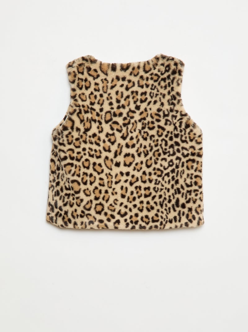 Gilet sans manches en fausse fourrure Léopard - Kiabi
