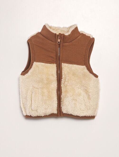 Gilet sans manches en fausse fourrure - Kiabi