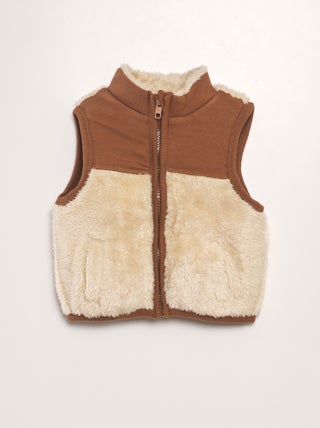 Gilet sans manches en fausse fourrure