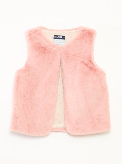 Gilet sans manches en fausse fourrure - Kiabi