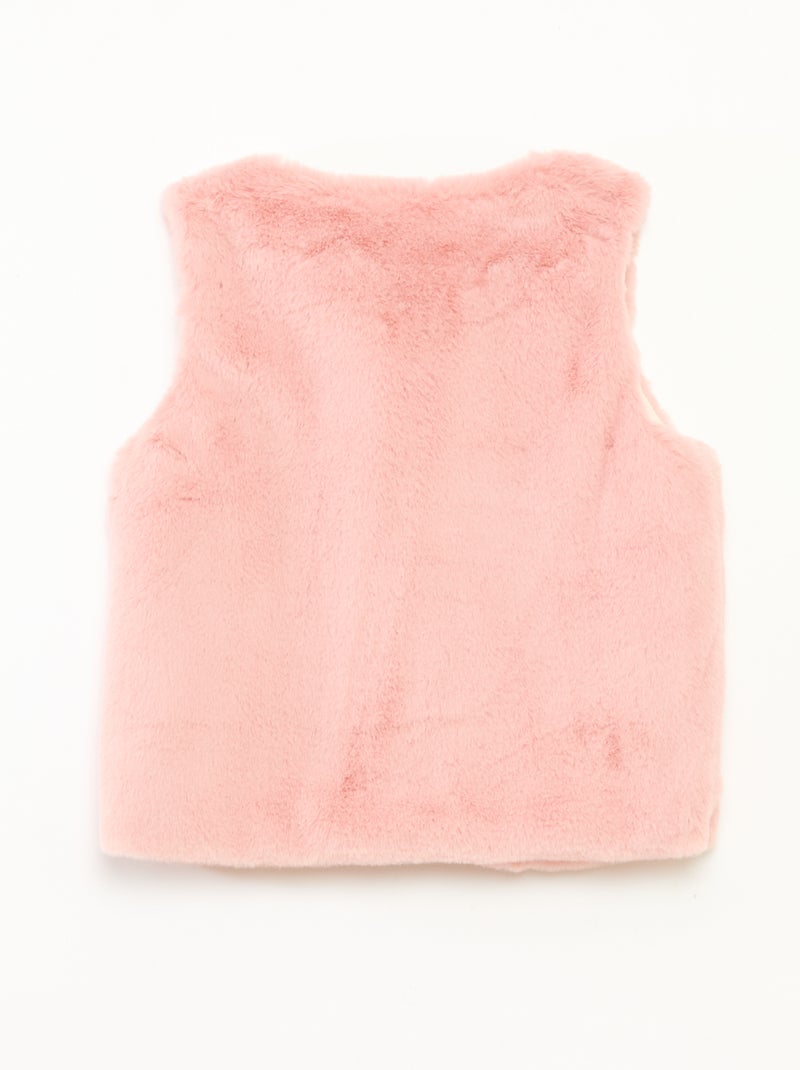 Gilet sans manches en fausse fourrure Rose - Kiabi