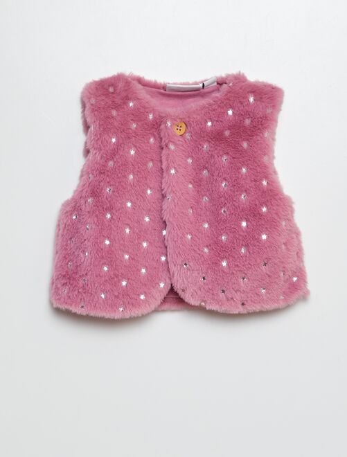 Gilet sans manches en fausse fourrure - Kiabi