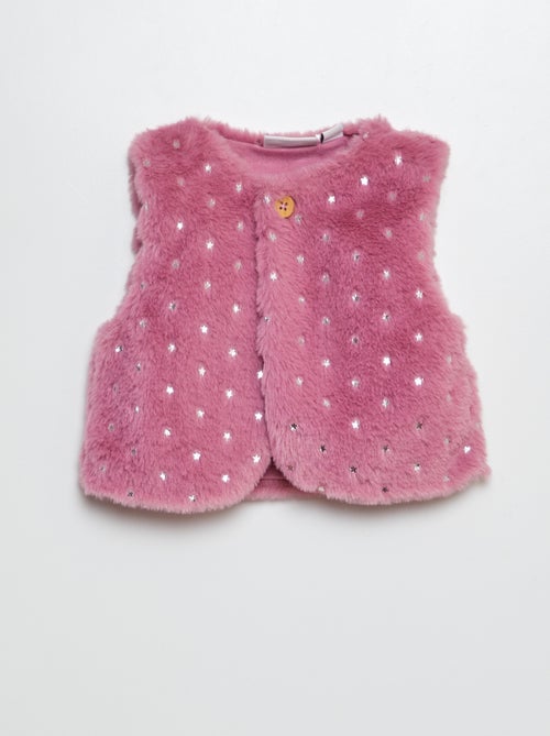 Gilet sans manches en fausse fourrure - Kiabi