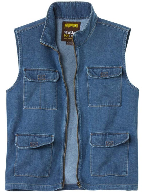 Gilet Sans Manches en Jean - ATLAS FOR MEN - Kiabi Gilet Sans Manches en Jean - ATLAS FOR MEN - Kiabi