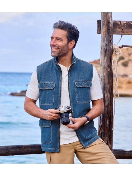 Gilet Sans Manches en Jean - ATLAS FOR MEN - Kiabi Gilet Sans Manches en Jean - ATLAS FOR MEN - Kiabi