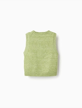 Gilet sans manches en maille ajourée