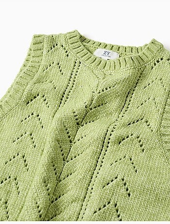 Gilet sans manches en maille ajourée