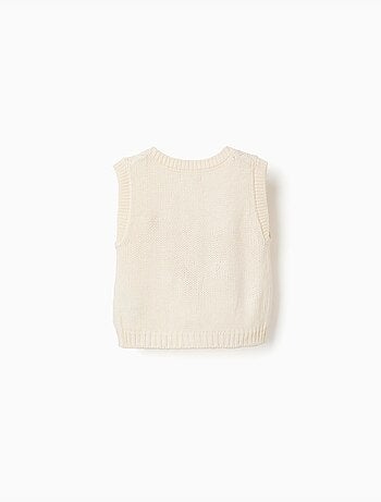 Gilet sans manches en maille avec broderie florale
