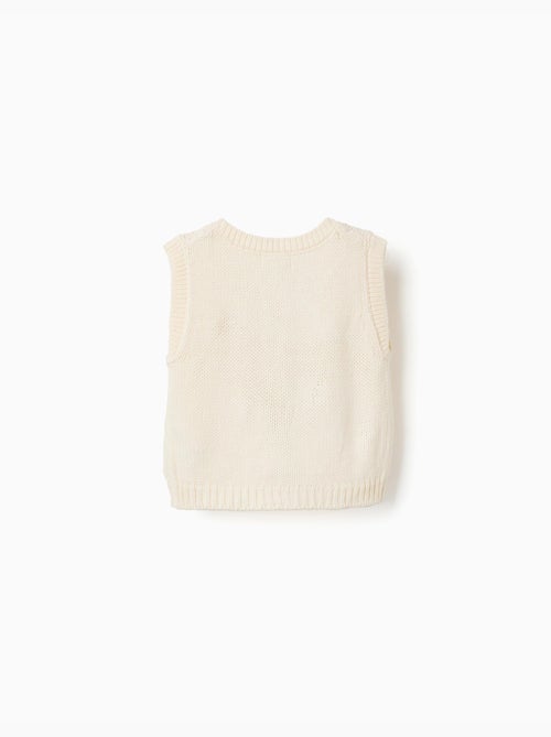 Gilet sans manches en maille avec broderie florale - Kiabi Gilet sans manches en maille avec broderie florale - Kiabi