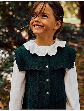 Gilet sans manches en maille avec détails torsadés b&s