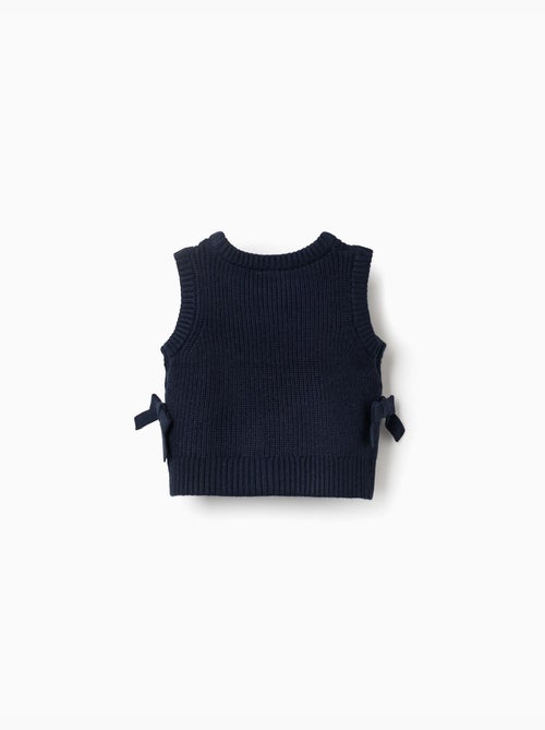 Gilet sans manches en maille avec nœuds sur les côtés - Kiabi Gilet sans manches en maille avec nœuds sur les côtés - Kiabi