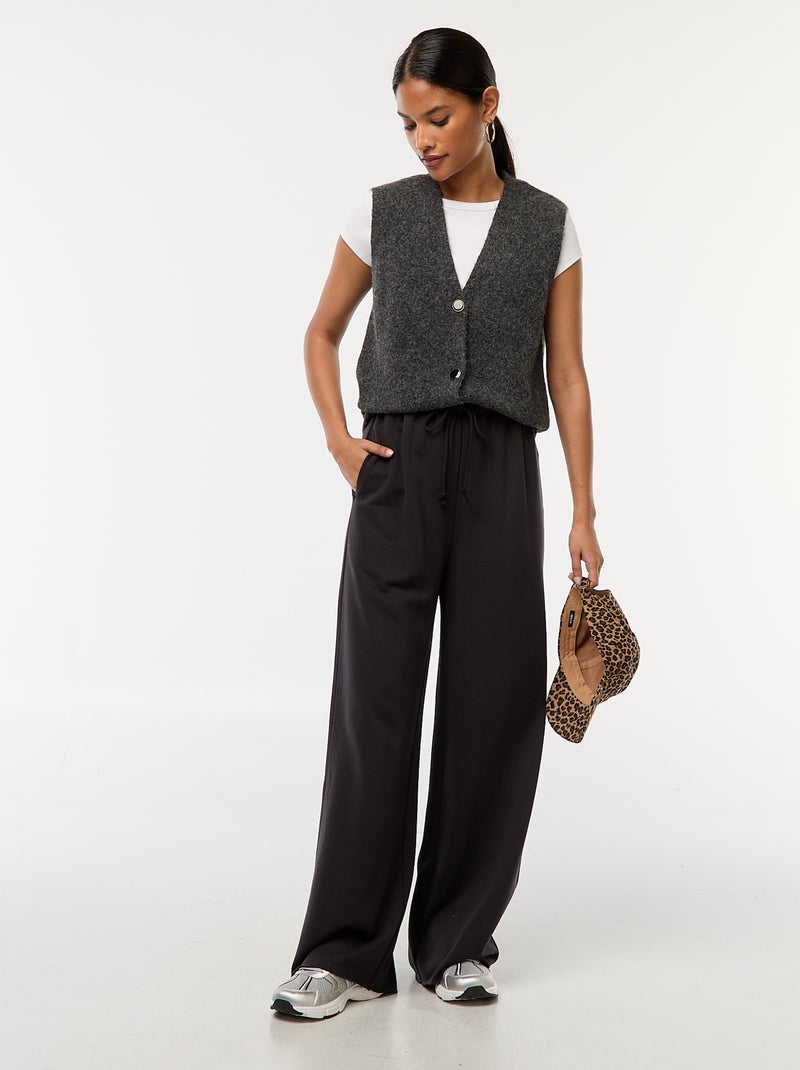 Gilet sans manches en maille douce et chaude Gris - Kiabi