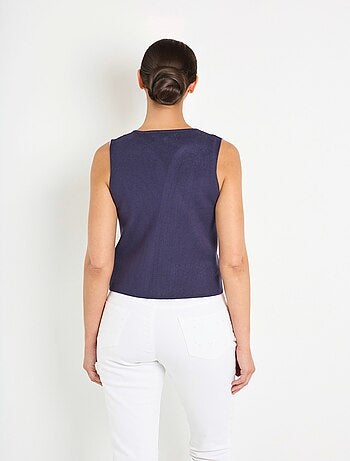 Gilet sans manches en maille et broderies