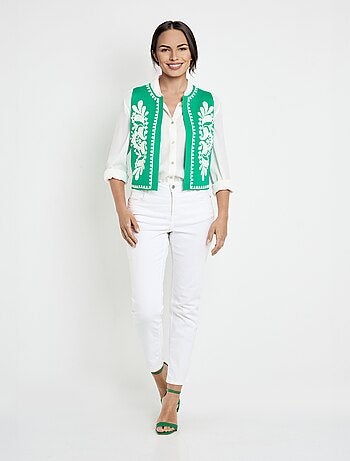 Gilet sans manches en maille et broderies