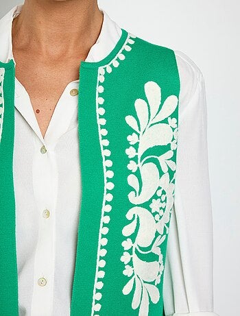 Gilet sans manches en maille et broderies
