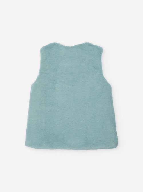 Gilet sans manches en peluche douce avec bouton - Kiabi