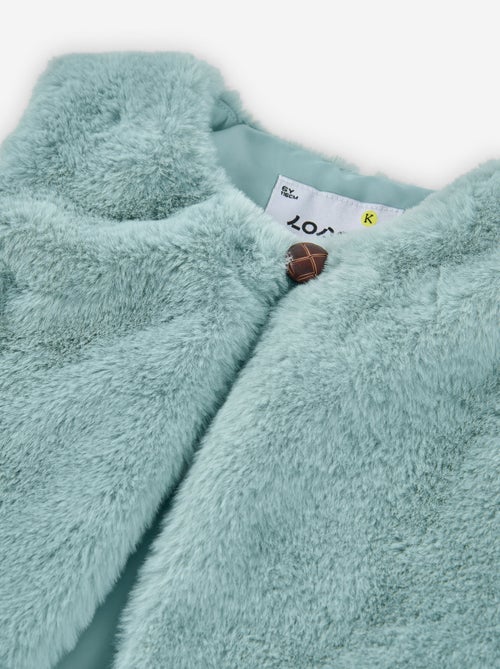 Gilet sans manches en peluche douce avec bouton - Kiabi