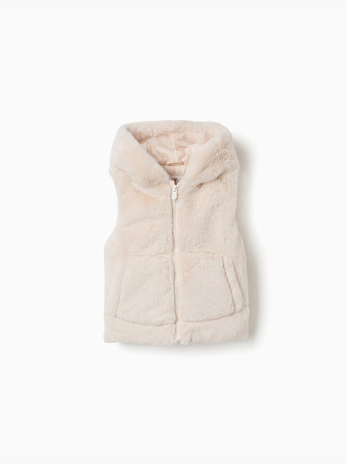 Gilet sans manches en peluche douce synthétique à capuche - Kiabi Gilet sans manches en peluche douce synthétique à capuche - Kiabi
