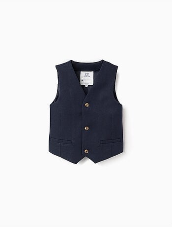 Gilet sans manches en piqué avec poches décoratives