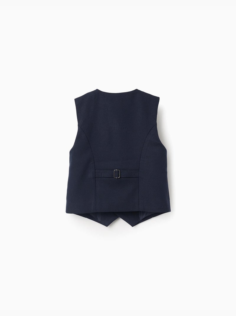 Gilet sans manches en piqué avec poches décoratives Bleu Bleu - Kiabi