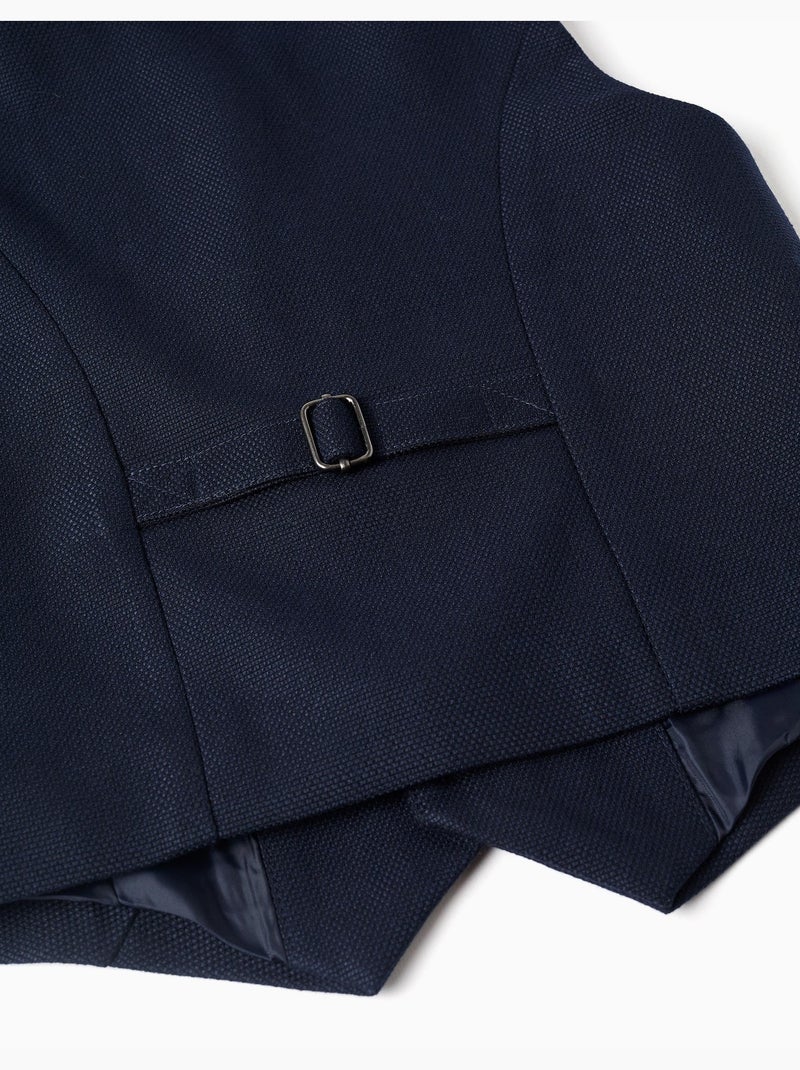 Gilet sans manches en piqué avec poches décoratives Bleu Bleu - Kiabi