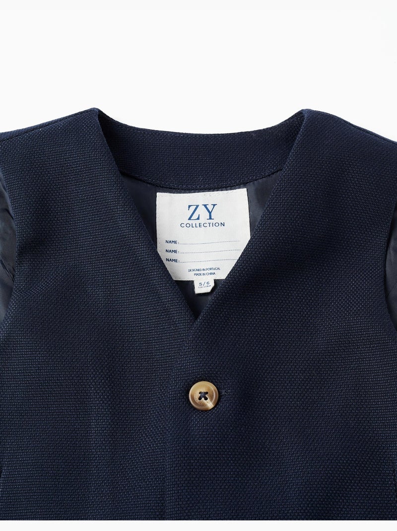 Gilet sans manches en piqué avec poches décoratives Bleu Bleu - Kiabi